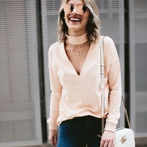 Missguided blush choker sweatshirt